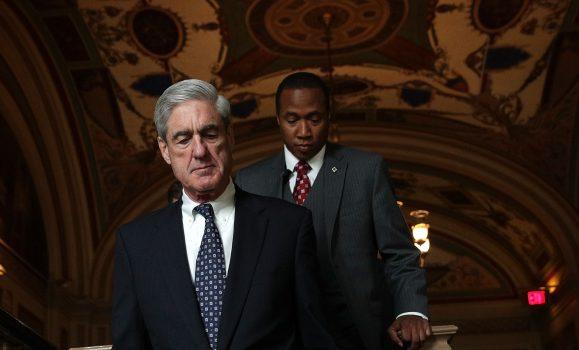 Special counsel Robert Mueller (L) arrives at the U.S. Capitol for a closed meeting with members of the Senate Judiciary Committee in Washington, on June 21, 2017. (Alex Wong/Getty Images)