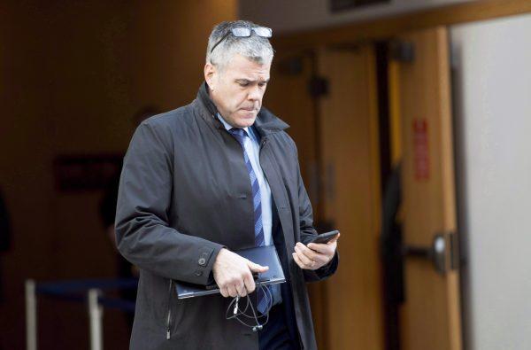 Scott Bradley, then the senior vice president of corporate affairs for Huawei Canada, shown outside a bail hearing for Huawei's chief financial officer Meng Wanzhou in Vancouver, Dec. 10, 2018. (The Canadian Press/Jonathan Hayward)