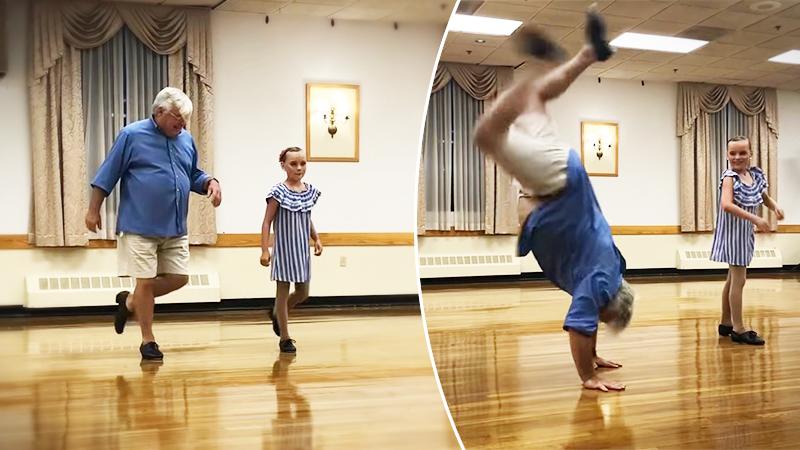 10-Yr-Old Tap Dancer Asks Grandpa To Be Her Recital Partner, And He Stuns Everyone