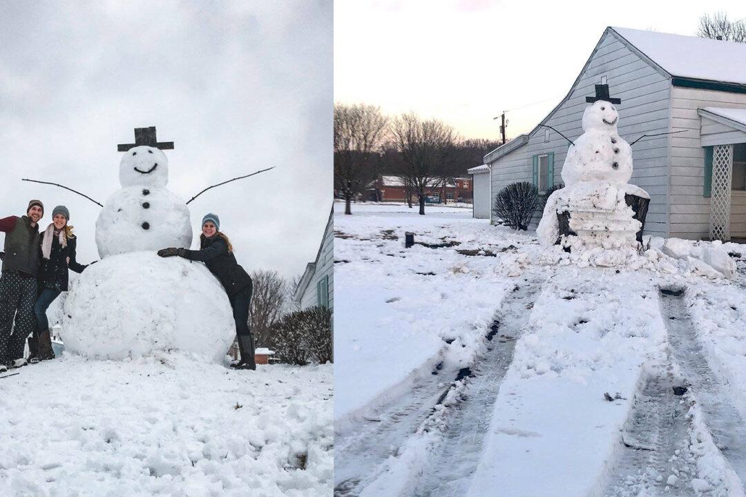 Man Tries to Vandalize a Giant Snowman, Learns the Best Lesson of His Life