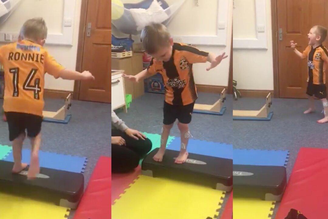 Incredible Moment 4-yr-old With Cerebral Palsy Shouts for Joy After Walking Without Splints
