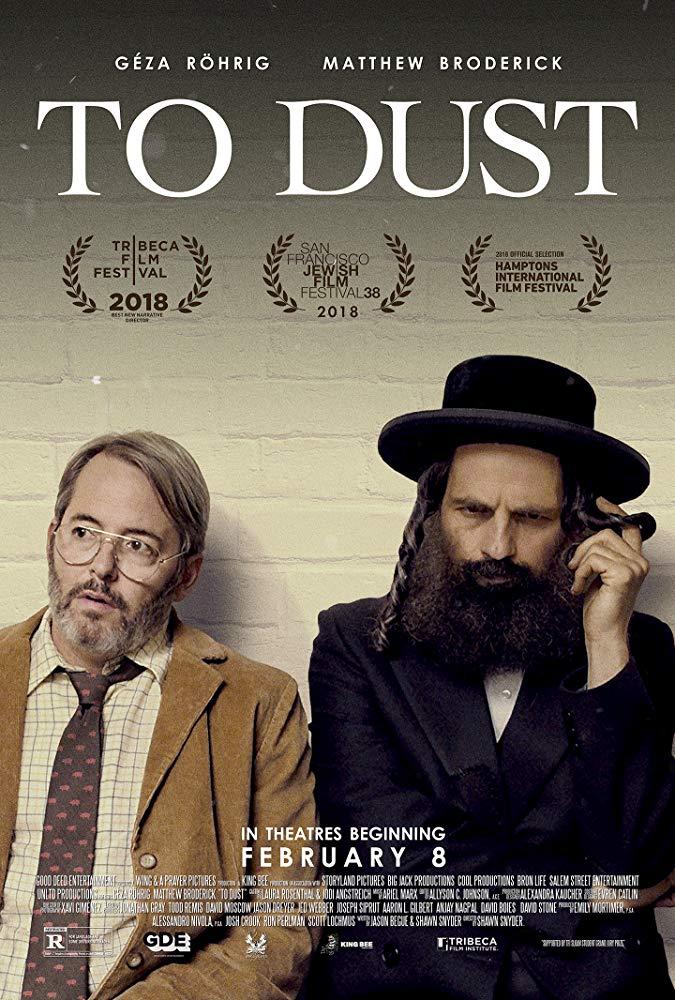 Matthew Broderick (L) is Albert and Geza Rohrig is Shmuel in “To Dust.” (Wing and a Prayer Pictures)