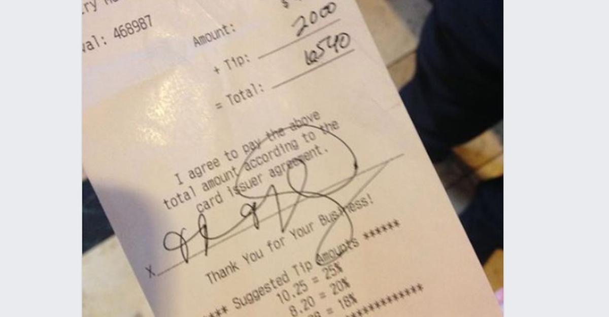 Woman Finds Tip Amount Changed on Her Restaurant Receipt