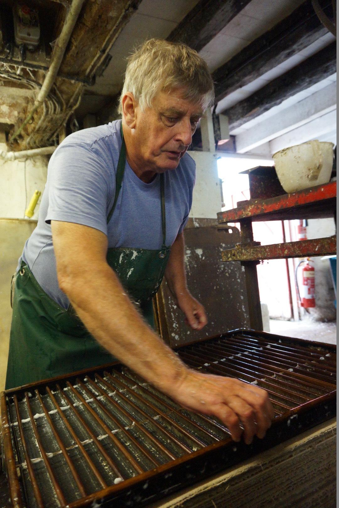 Commercial papermaker Jim Patterson from Two Rivers Paper in Somerset, England. (Alison Jane Hoare)