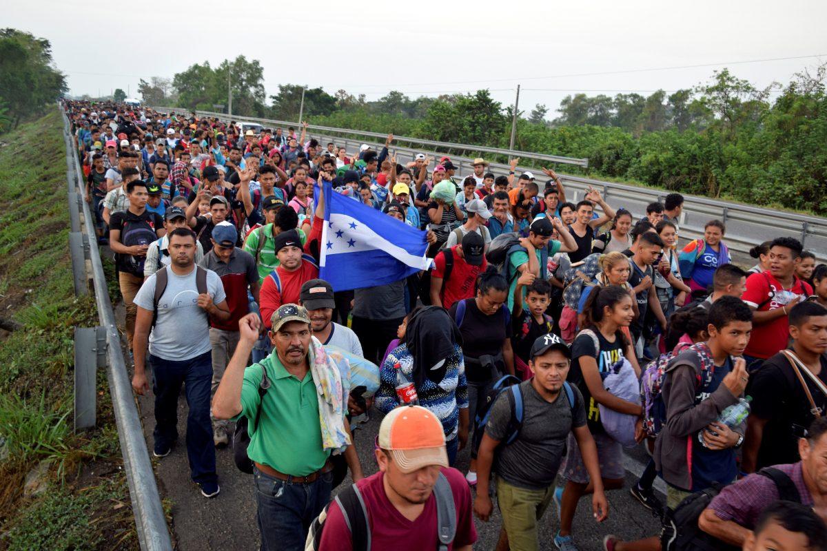 Some 700 Cubans have joined the migrant caravan as it makes its way north towards the United States, in Tuzantan, Chiapas state, Mexico, on March 25, 2019. (Jose Torres/Reuters)