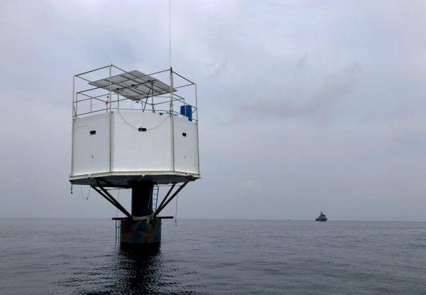 Thai authorities raided a floating home lived in by a U.S. man and his Thai partner off the coast of Thailand, on April 18, 2019. (Royal Thai Navy via AP)