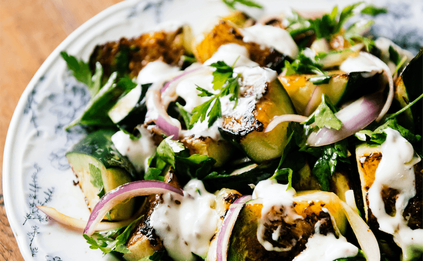 Cucumber With Cumin Yogurt and Parsley