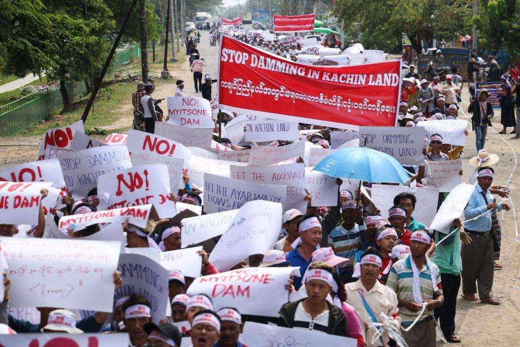 Burmese Locals Stage Protest Against Chinese-Backed Dam Project