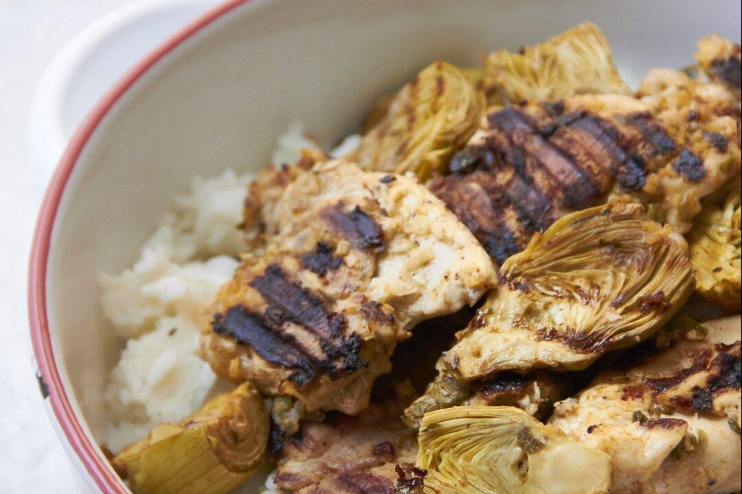 A Springtime Grill: Lemony Chicken and Baby Artichokes