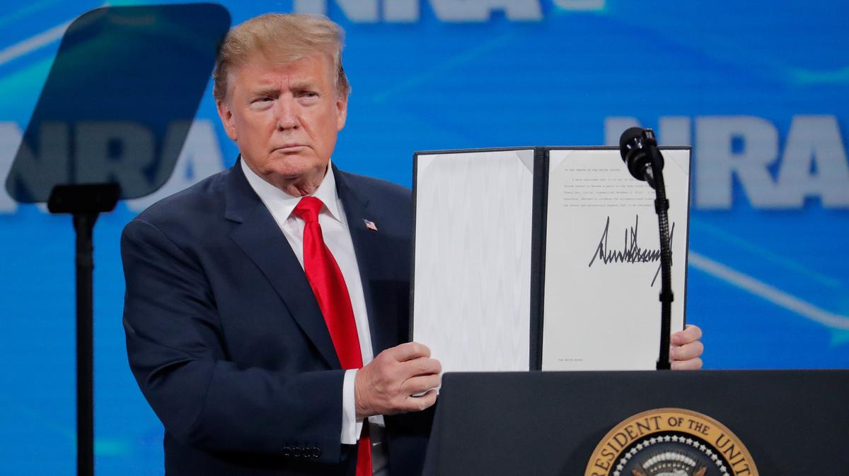Man Charged After Cell Phone Was Thrown on Stage During Trump’s Speech at NRA Convention