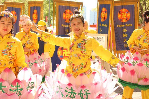 Li Mingxi at the United Nations Plaza on May 16, 2019. (Eva Fu/The Epoch Times)