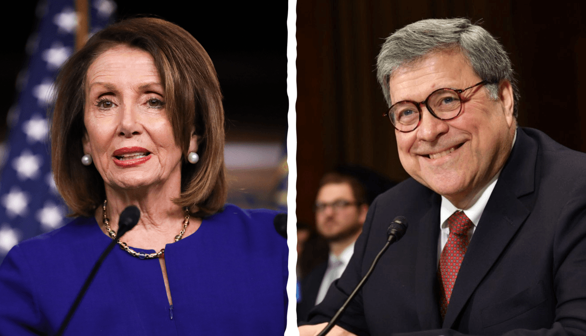 ‘Did You Bring Your Handcuffs?’ Barr Jokes With Pelosi