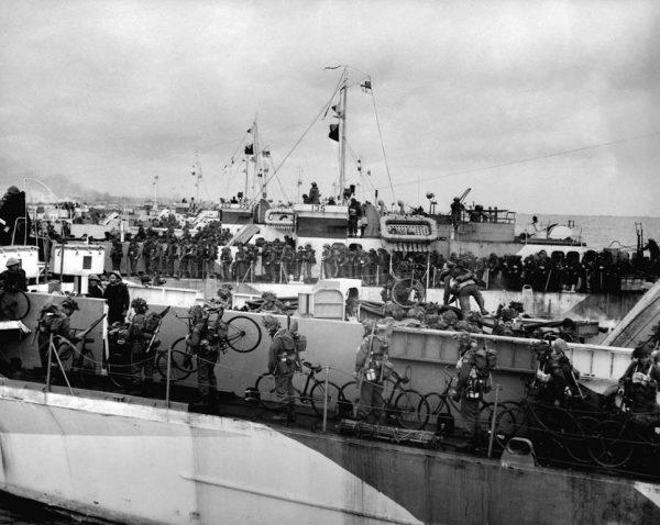 Canadian troops are seen here near Bernieres-sur-mer on the Normandy coast during the Allied invasion of Europe (D-Day), one of the key turning points in the Second World War, June 6, 1944. (National Archives of Canada, Gilbert A. Milne/The Canadian Press)