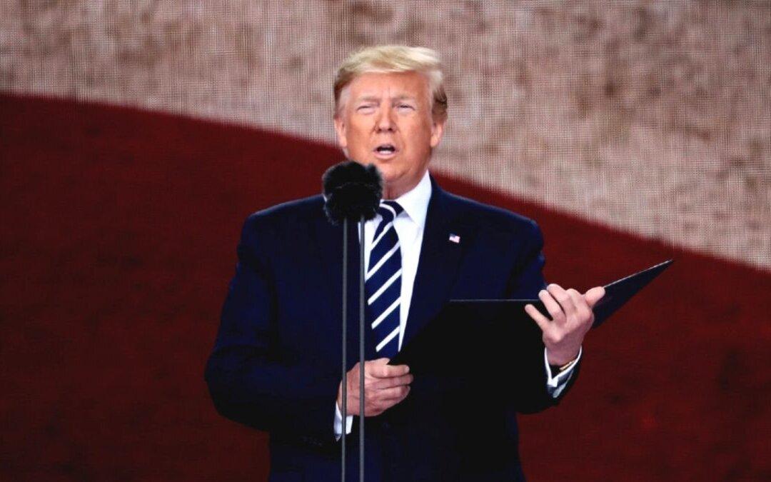 Trump Reads Prayer at D-Day Event before Meeting With Merkel