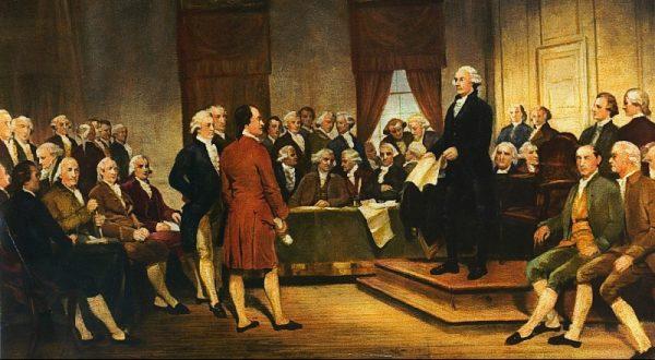 “Washington as Statesman at the Constitutional Convention,” 1856, by Junius Brutus Stearns. Oil on canvas. Virginia Museum of Fine Arts. (Public Domain)