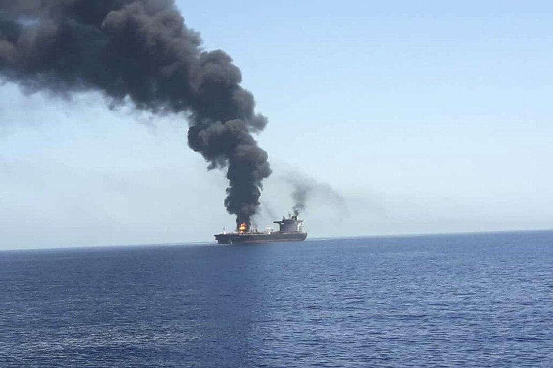 Pictured: Explosions, Fires Rock Oil Tankers Near Strait of Hormuz