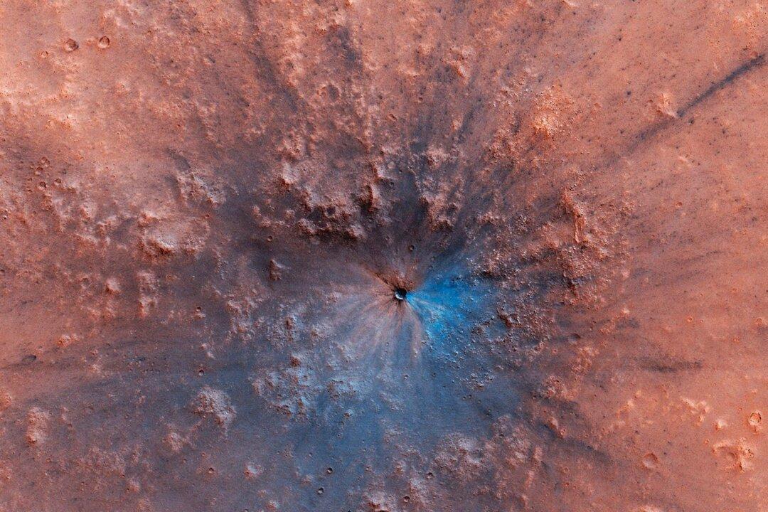 NASA Releases New Image of an Impact Crater on the Surface of Mars