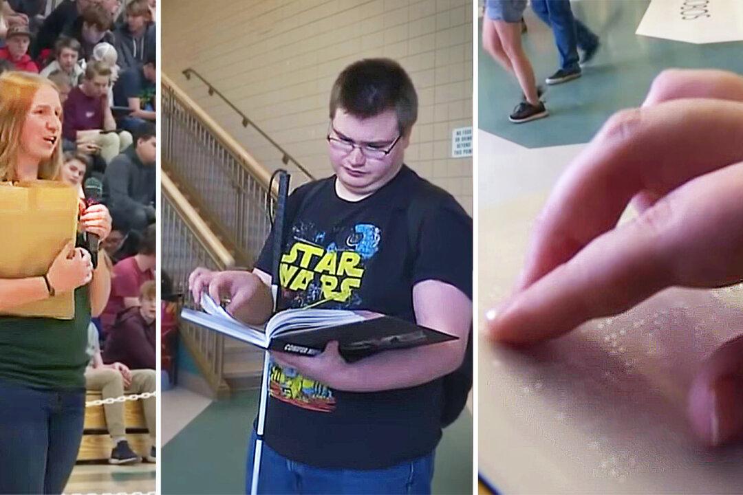 Blind High School Student Gets Specially Made Braille Yearbook From Caring Classmates