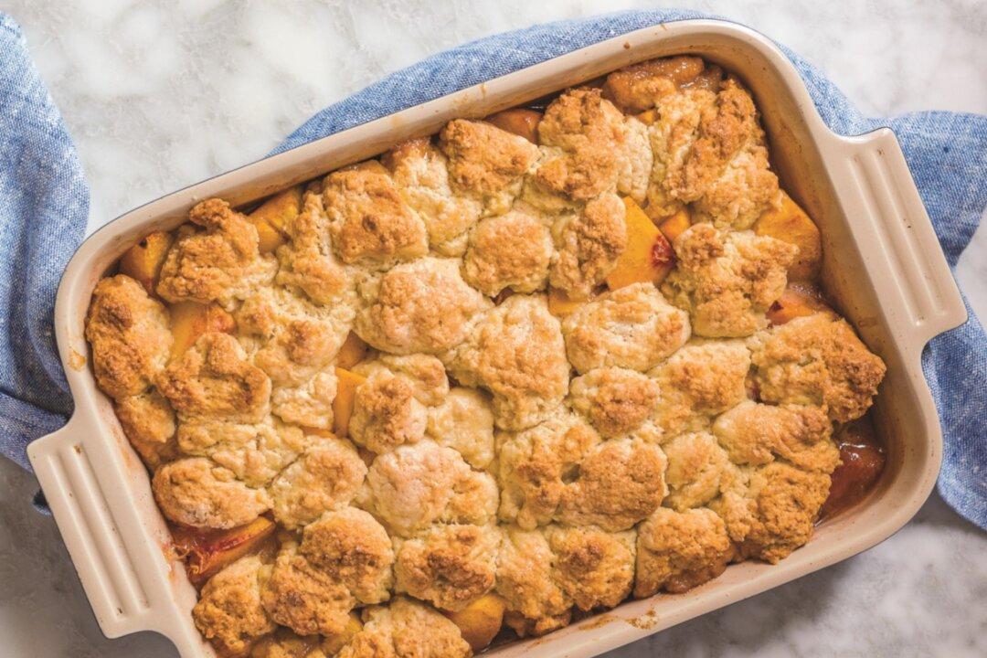 Peach and Ricotta Biscuit Cobbler