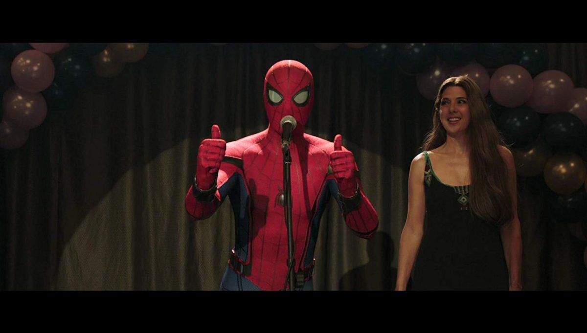 Tom Holland and Marisa Tomei in “Spider-Man: Far From Home.” (Sony Pictures)