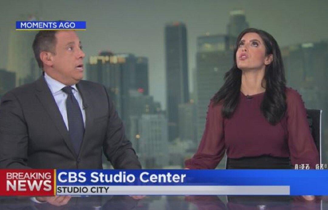 News Anchor Hides Under Desk During California Earthquake: Video