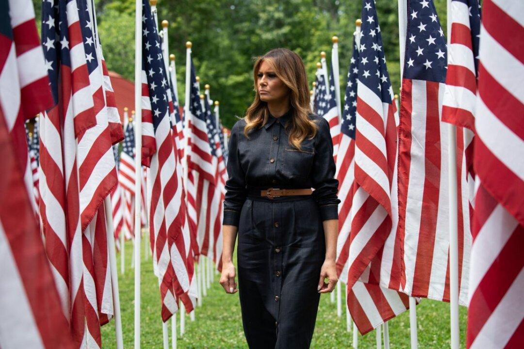 Melania Trump Wears Gorgeous Denim Shirt Dress to Join Discussions on Opioid Epidemic