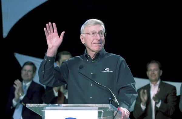 Home Depot co-founder Bernie Marcus speaks prior to a ribbon cutting ceremony at the Georgia Aquarium in Atlanta, Ga., on Nov. 19, 2005. (Barry Williams/Getty Images)
