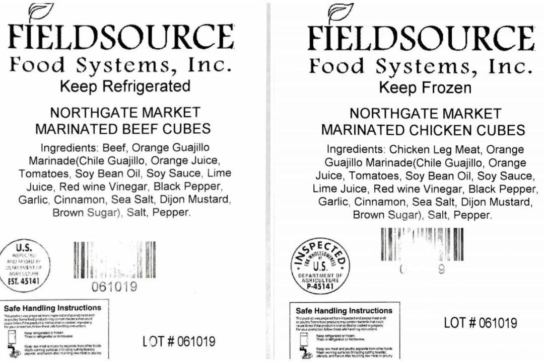 Nearly 13,000 Pounds of Beef and Chicken Products Recalled Due to Undeclared Allergens