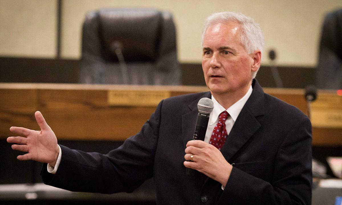 Tom McClintock (R-Calif.) speaks at Placerville Town Hall in Placerville, Calif., on June 30, 2015. (Courtesy of Tom McClintock)