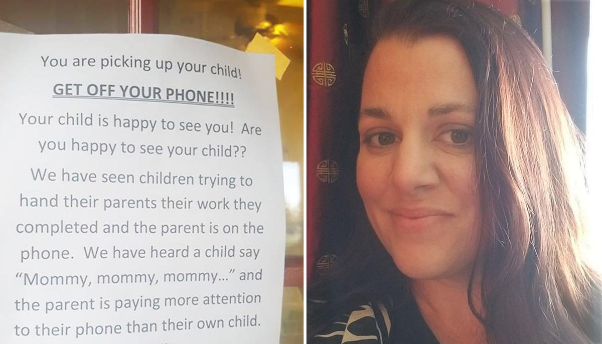 Mom Posts Photo of Daycare’s Bold Notice About Phones, Starting Huge Debate Online