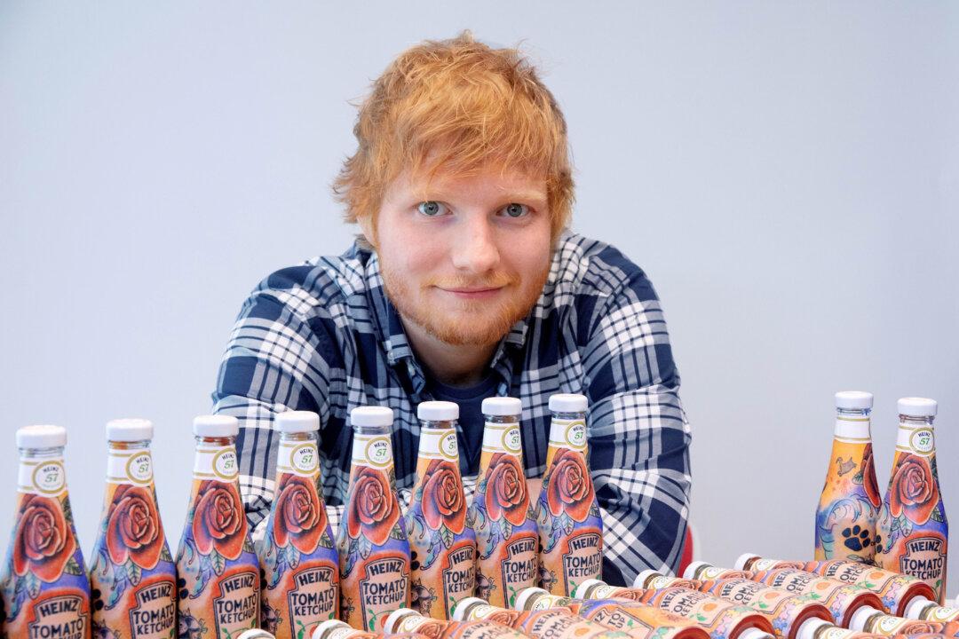 Ed Sheeran Design Heinz Ketchup Bottle Sells for 1,500 Pounds