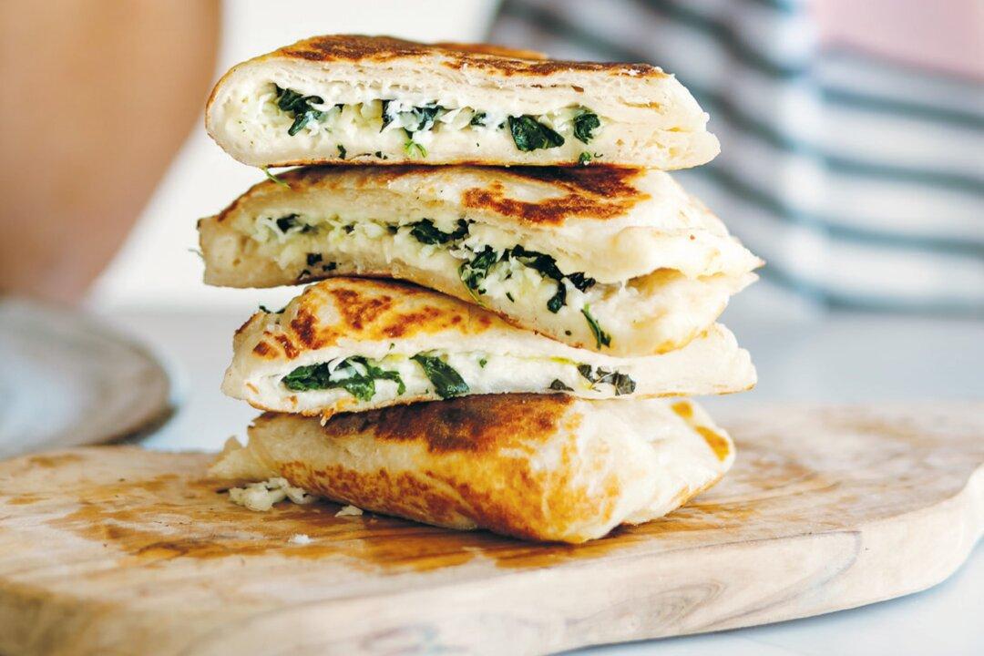 Halloumi, Kale, and Mint Gozleme