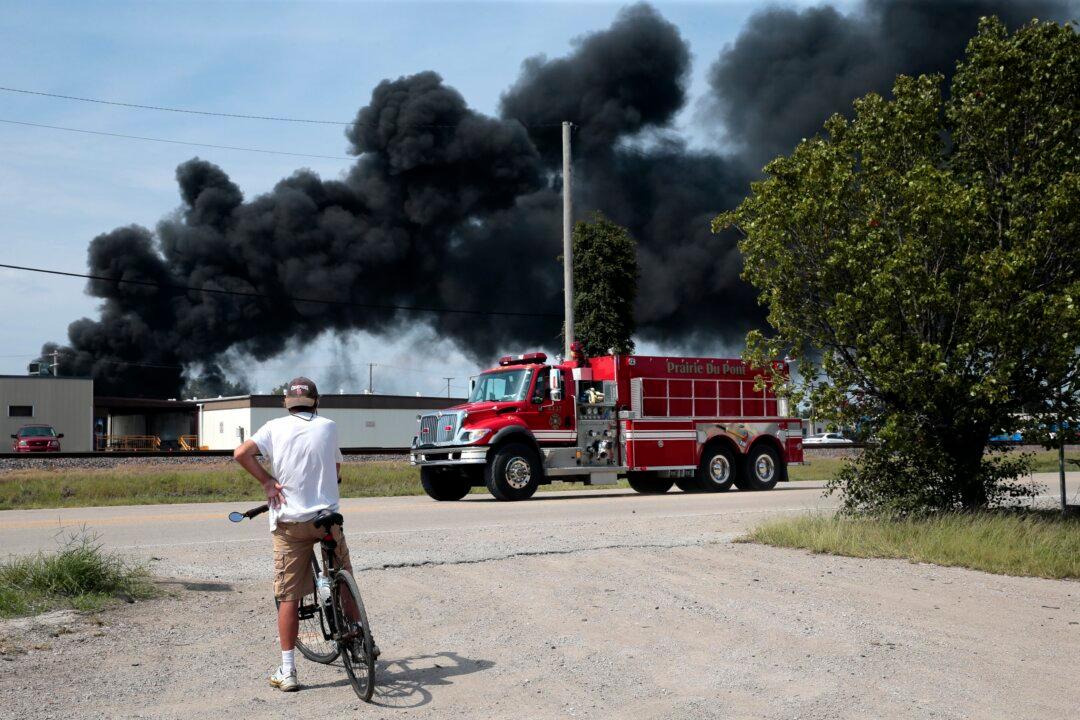 Massive Fire After Train Derails in Dupo, Illinois