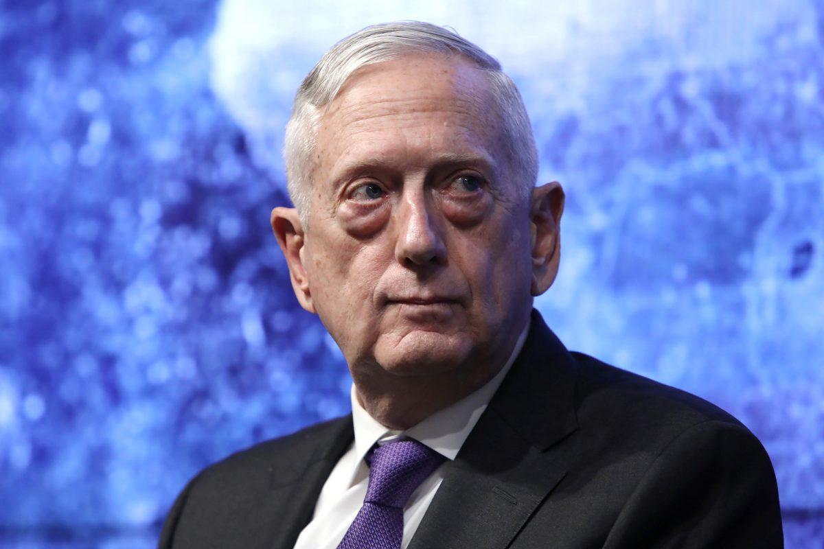 Former Secretary of Defense General Jim Mattis speaks at an event in New York, N.Y. on Sept. 9, 2019. (Gary He/Reuters)
