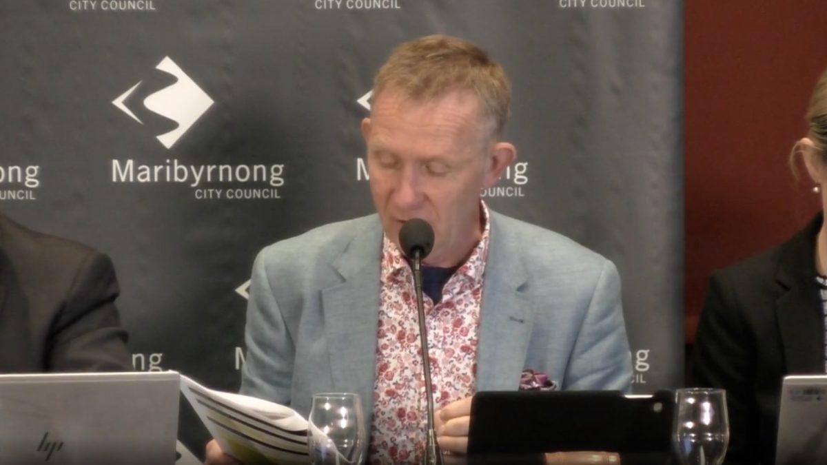 Councillor Martin Zakharov of Maribyrnong City Council in Melbourne, Australia announces the proposed motion withdrawal that would have seen City of Maribyrnong establish a sister city relationship with Wuxi-Huishan District in Jiangsu, China. (Maribyrnong City Council)