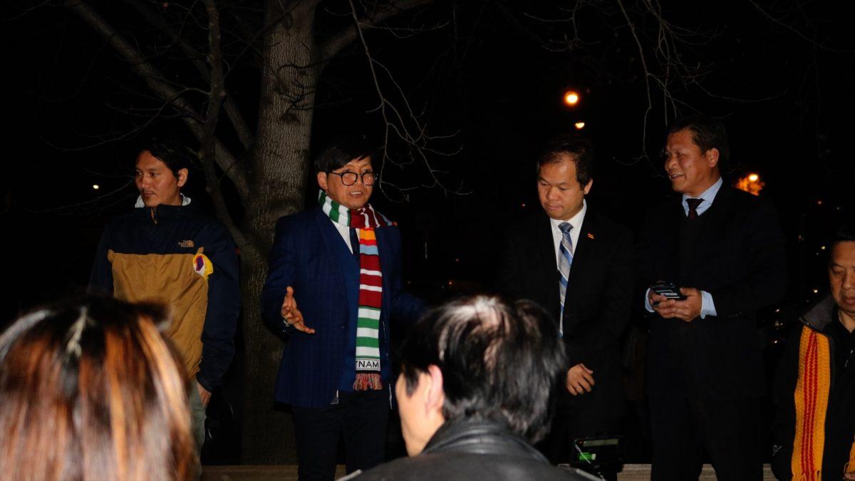 Phong Nguyen, vice-president of the Victorian chapter of the Vietnamese Community in Australia (VCA) speaks to attendees after council meeting in Melbourne, Australia on 10 Sept. 2019. (Rita Li/Epoch Times)