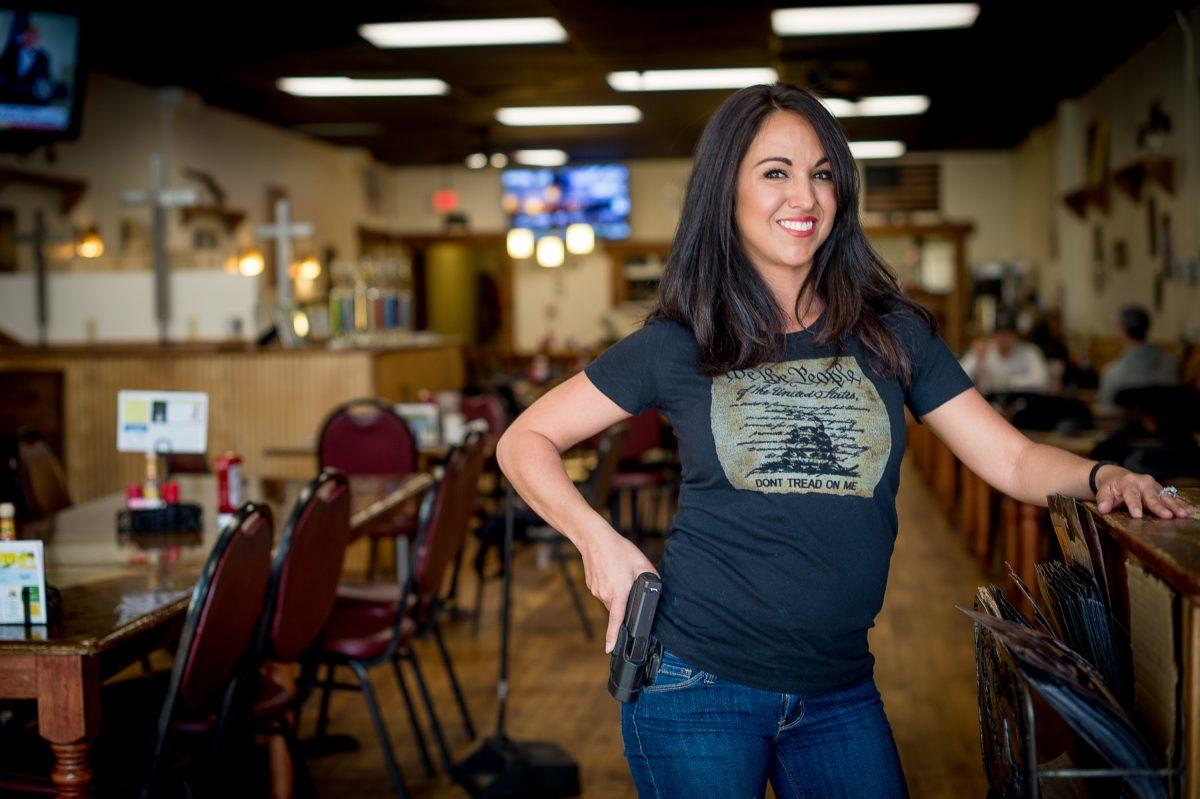 Owner Lauren Boebert poses for a portrait at Shooters Grill in Rifle, Colorado on April 24, 2018. (Emily Kask/AFP/Getty Images)