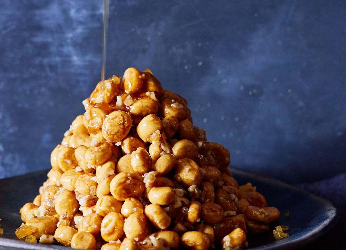 Teiglach (Honey Dumplings With Crystallized Ginger)