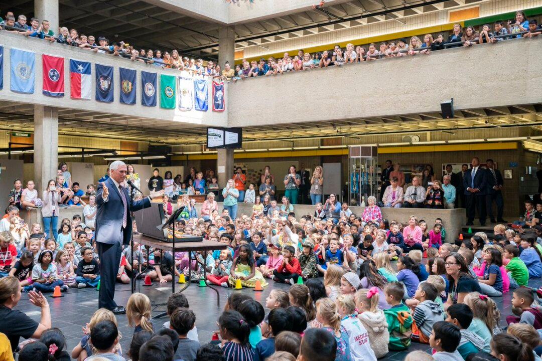 Pence Tells Kids to Dream Big During Surprise Visit to Class of Fans at Indiana School