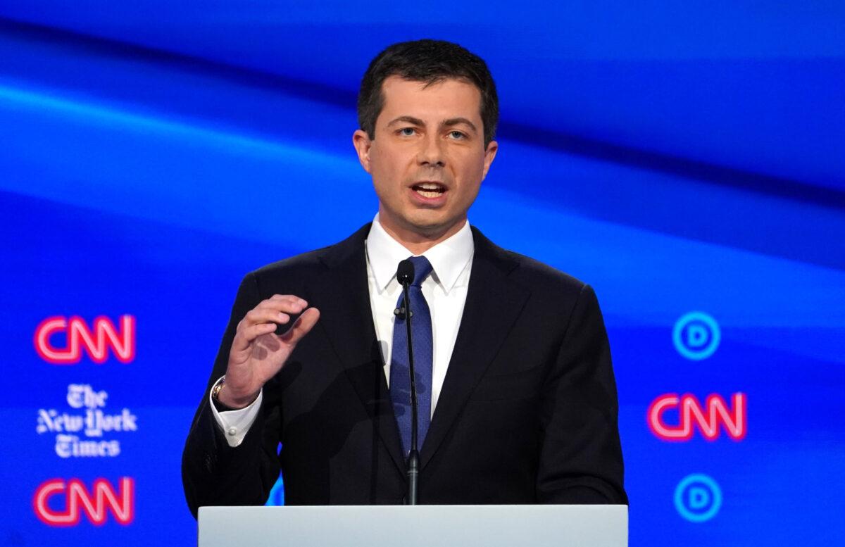 South Bend, Indiana Mayor Pete Buttigieg speaks during the fourth Democratic 2020 debate in Westerville, Ohio on Oct. 15, 2019. (Shannon Stapleton/Reuters)
