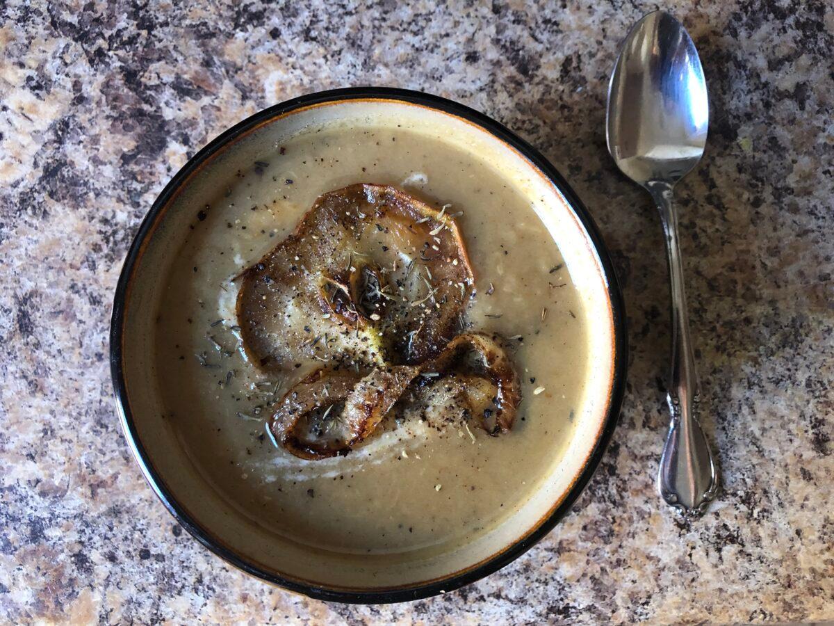 Spiced parsnip and apple soup. (Courtesy of Oldways)