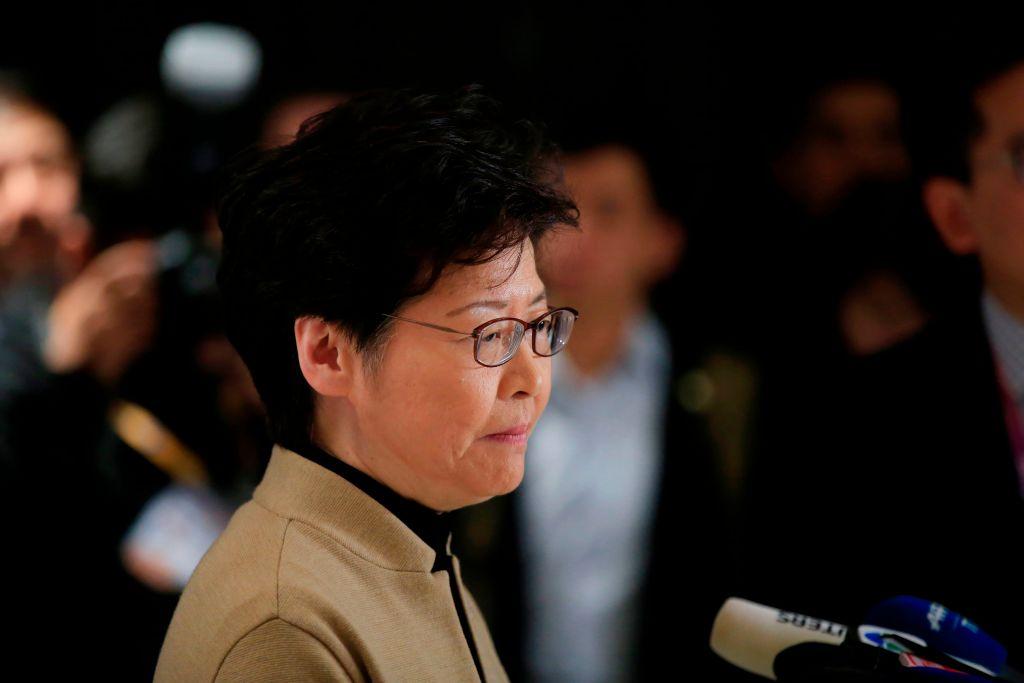 China’s Top Official Overseeing Hong Kong Affairs Voices Support for Carrie Lam