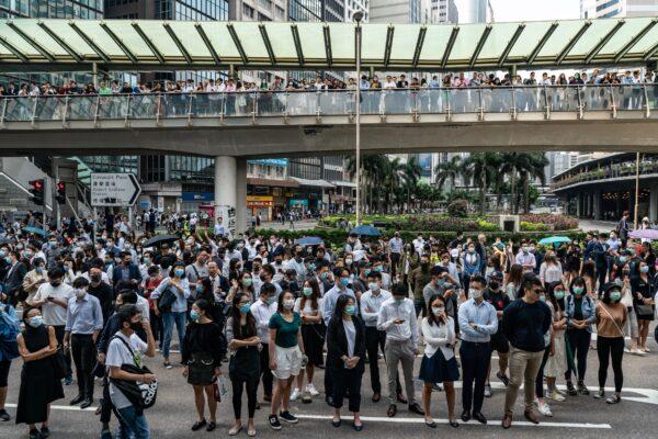 Pro-democracy supporters occupy a street in Central district in Hong Kong on November 14, 2019. (Anthony Kwan/Getty Images)