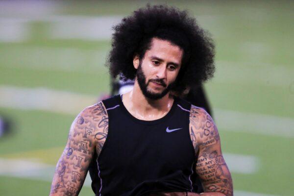 Colin Kaepernick looks on during the Colin Kaepernick NFL workout held at Charles R. Drew High School in Riverdale, Ga., on November 16, 2019. (Carmen Mandato/Getty Images)