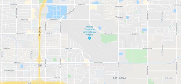 A 17-year-old California girl was arrested after she allegedly snuck into a small plane, drove it around, and crashed into a fence in Fresno, Calif., on Dec. 18, 2019. (Google Maps)