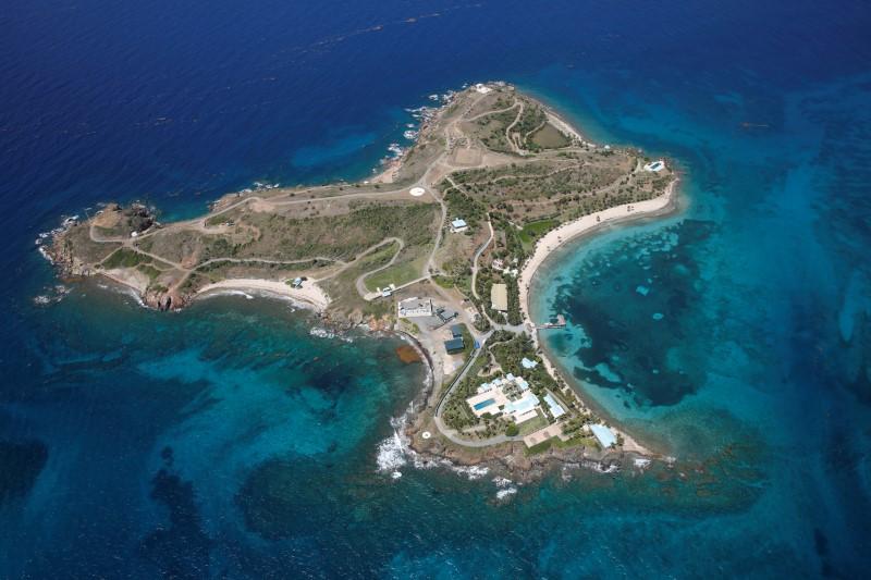 Little St. James Island, one of the properties owned by Jeffrey Epstein, in an aerial view near Charlotte Amalie, St. Thomas, U.S. Virgin Islands, on July 21, 2019. (Marco Bello/Reuters)