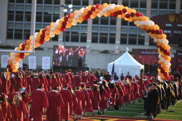 As 2022 college graduation approaches, how many students will graduate with a degree they got by cheating? Picture taken in Pasadena, Calif., on June 14, 2019. (Robyn Beck/AFP via Getty Images)