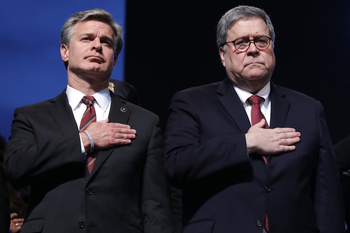 Barr, Wray Among Federal Officials Urging Public to Be on Watch for Election Interference