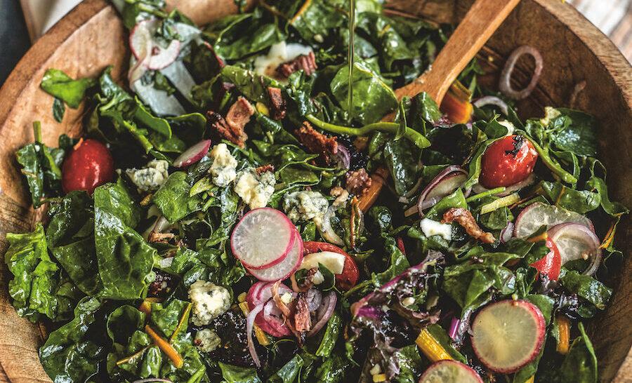 Wilted Mixed Greens With Bacon