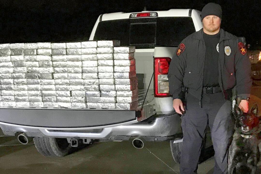 Police Dog Sniffs Out 595lbs of Meth Worth $1.2 Million Hidden in Semitrailer in Texas Drug Bust